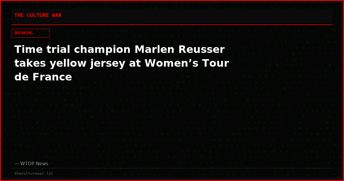 Time trial champion Marlen Reusser takes yellow jersey at Women’s Tour de France