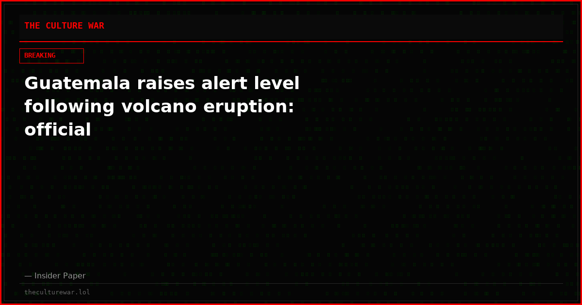 Guatemala raises alert level following volcano eruption: official