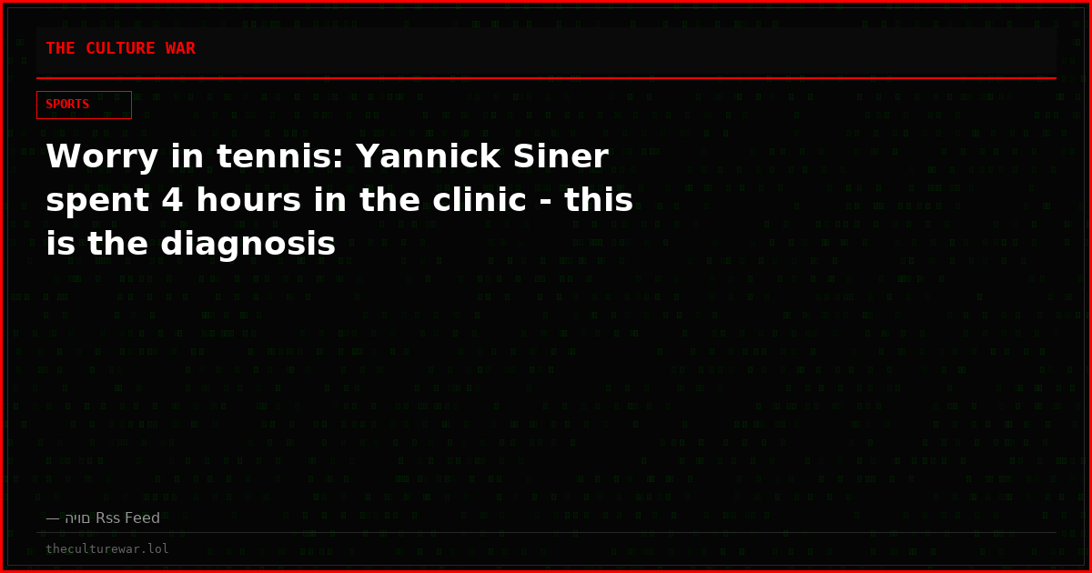 Worry in tennis: Yannick Siner spent 4 hours in the clinic - this is the diagnosis