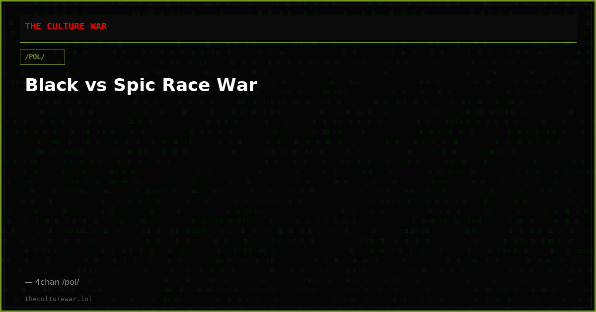 Black vs Spic Race War