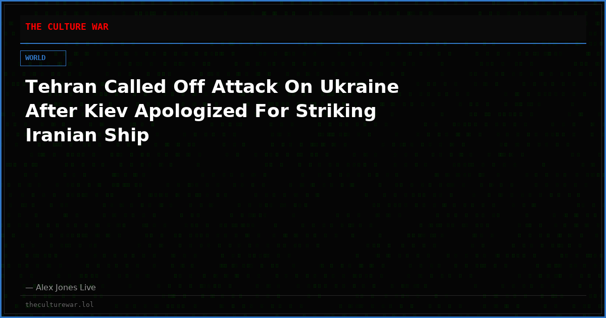 Tehran Called Off Attack On Ukraine After Kiev Apologized For Striking Iranian Ship