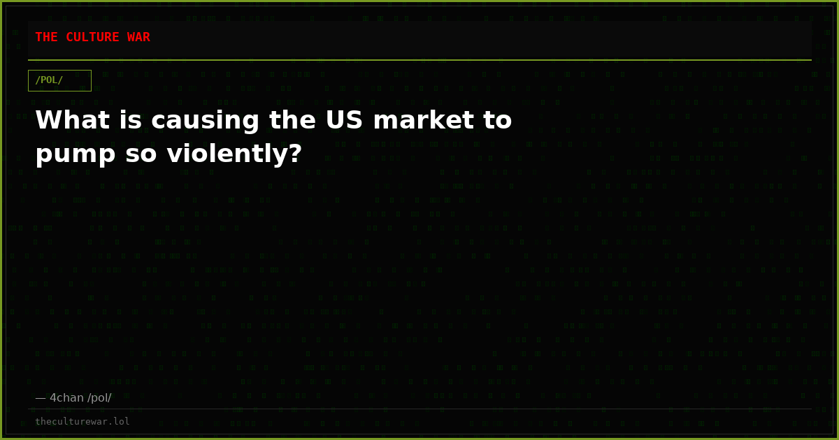 What is causing the US market to pump so violently?
