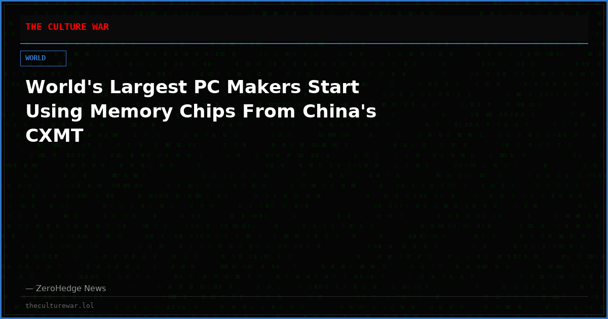 World's Largest PC Makers Start Using Memory Chips From China's CXMT