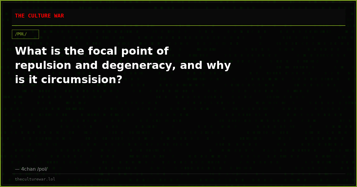 What is the focal point of repulsion and degeneracy, and why is it circumsision?