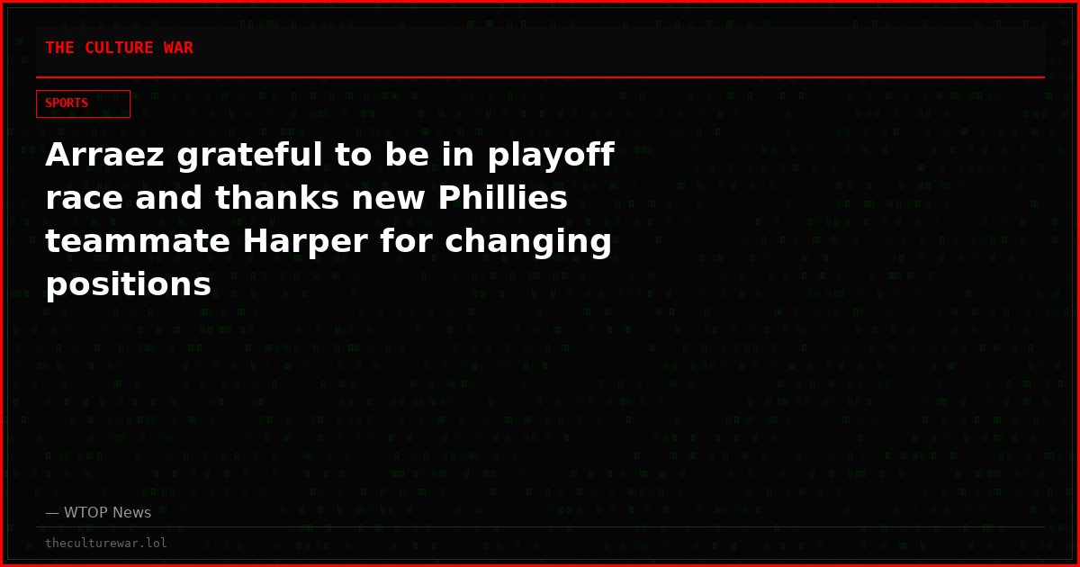 Arraez grateful to be in playoff race and thanks new Phillies teammate Harper for changing positions