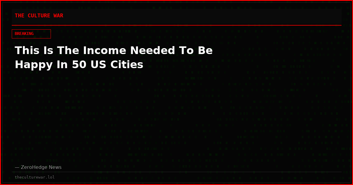 This Is The Income Needed To Be Happy In 50 US Cities
