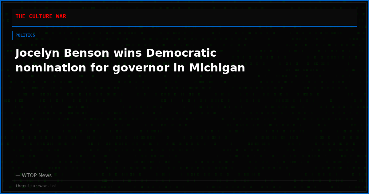 Jocelyn Benson wins Democratic nomination for governor in Michigan