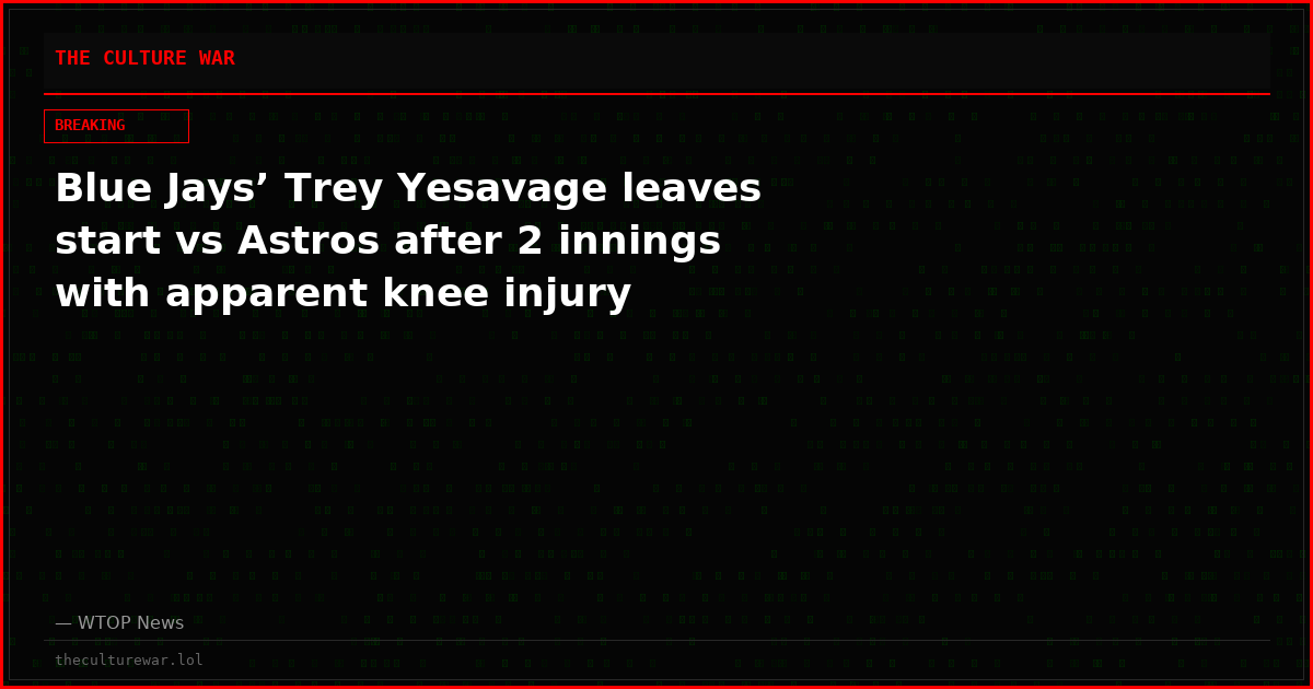 Blue Jays’ Trey Yesavage leaves start vs Astros after 2 innings with apparent knee injury