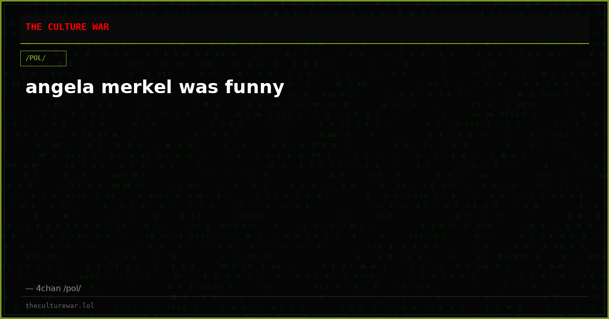 angela merkel was funny
