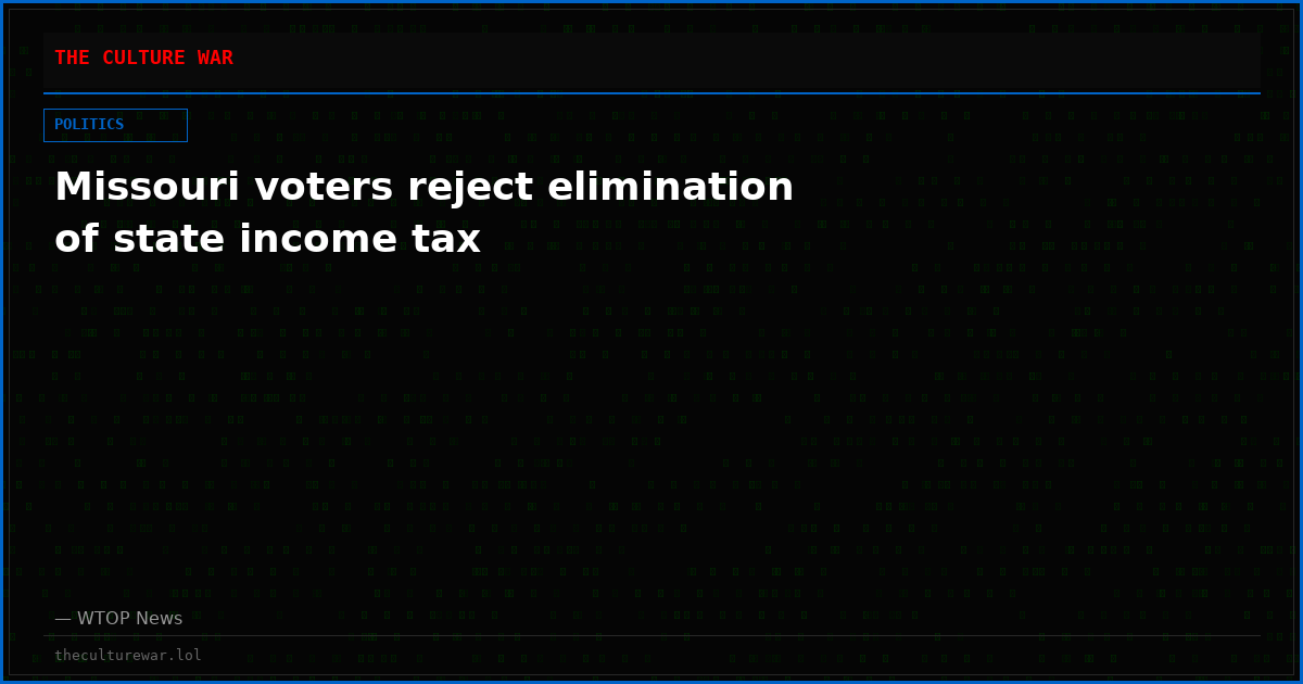 Missouri voters reject elimination of state income tax