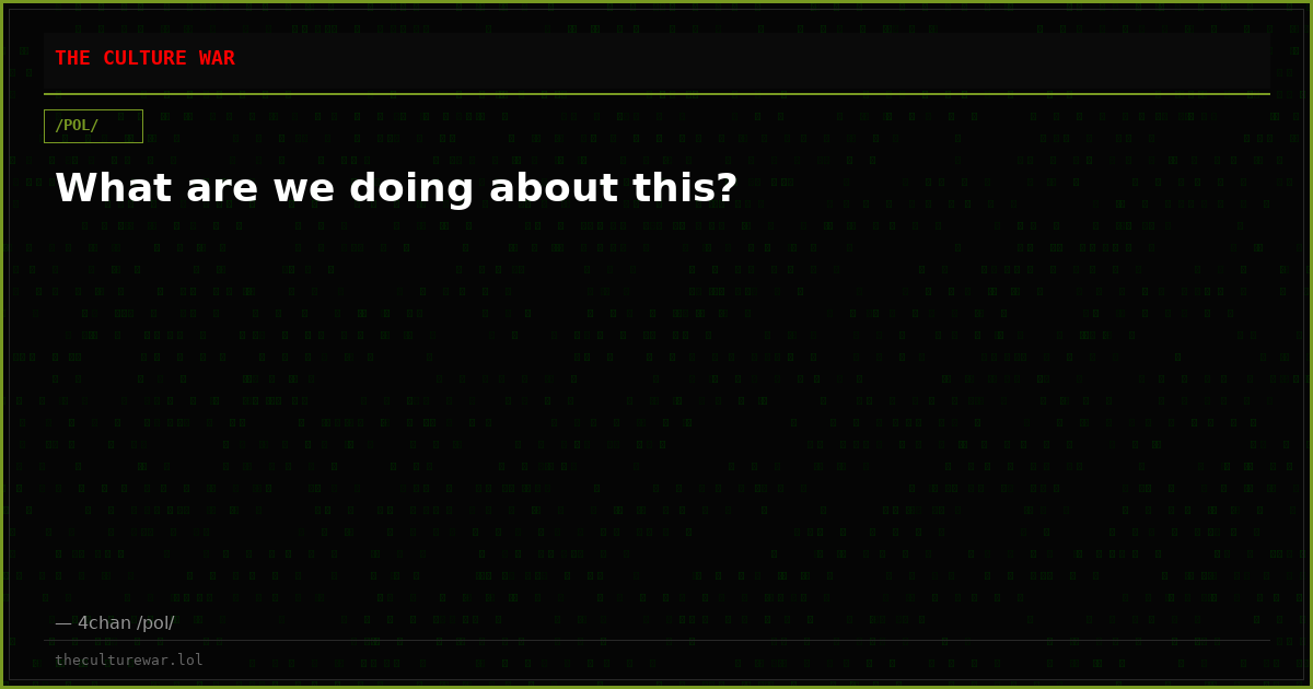 What are we doing about this?