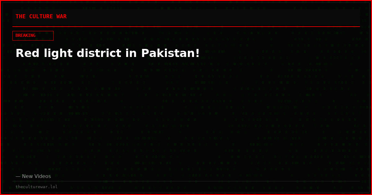 Red light district in Pakistan!
