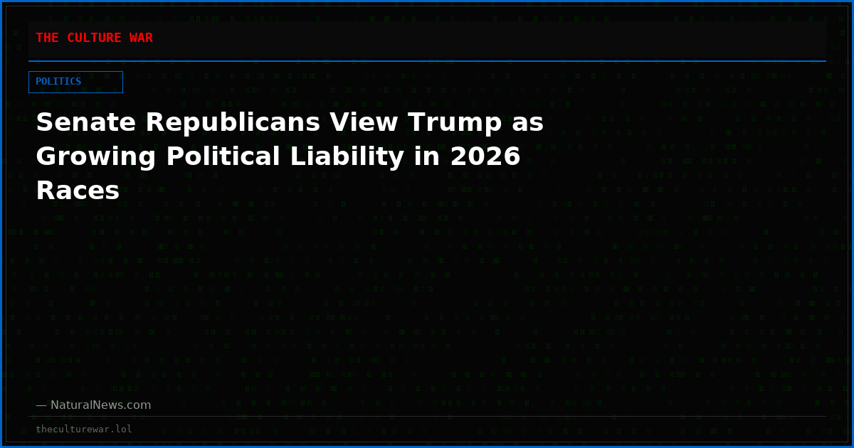Senate Republicans View Trump as Growing Political Liability in 2026 Races