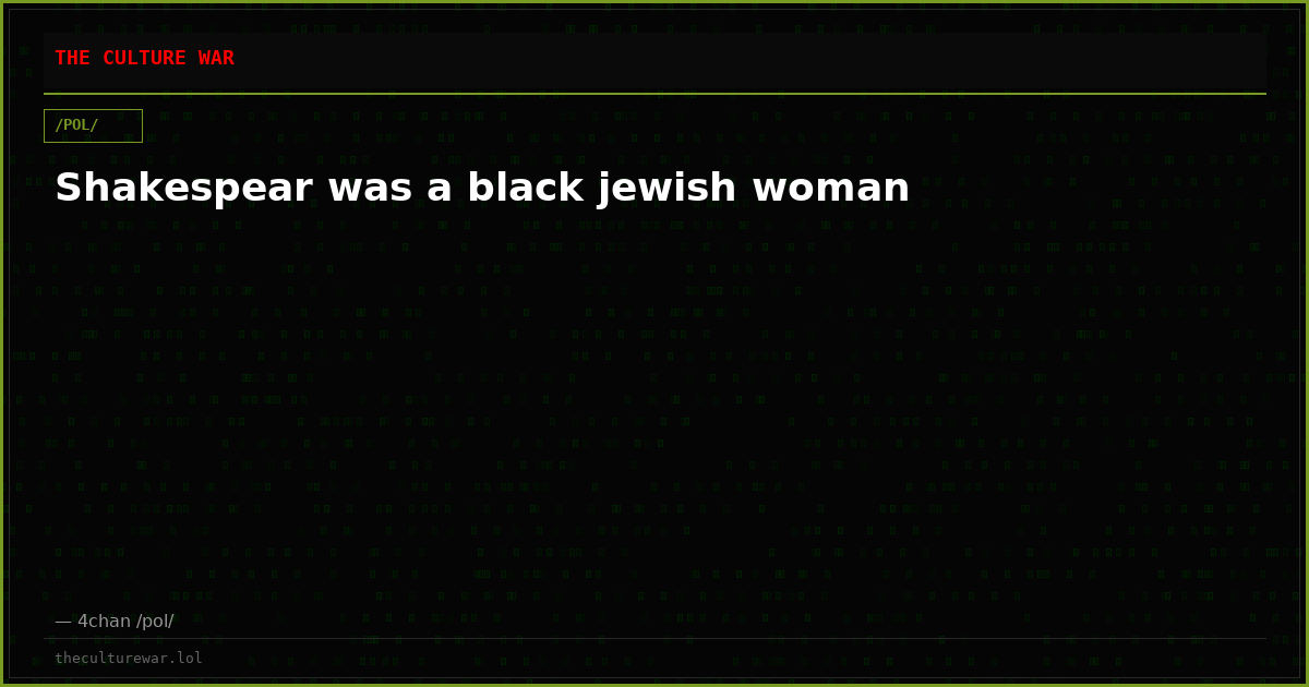 Shakespear was a black jewish woman