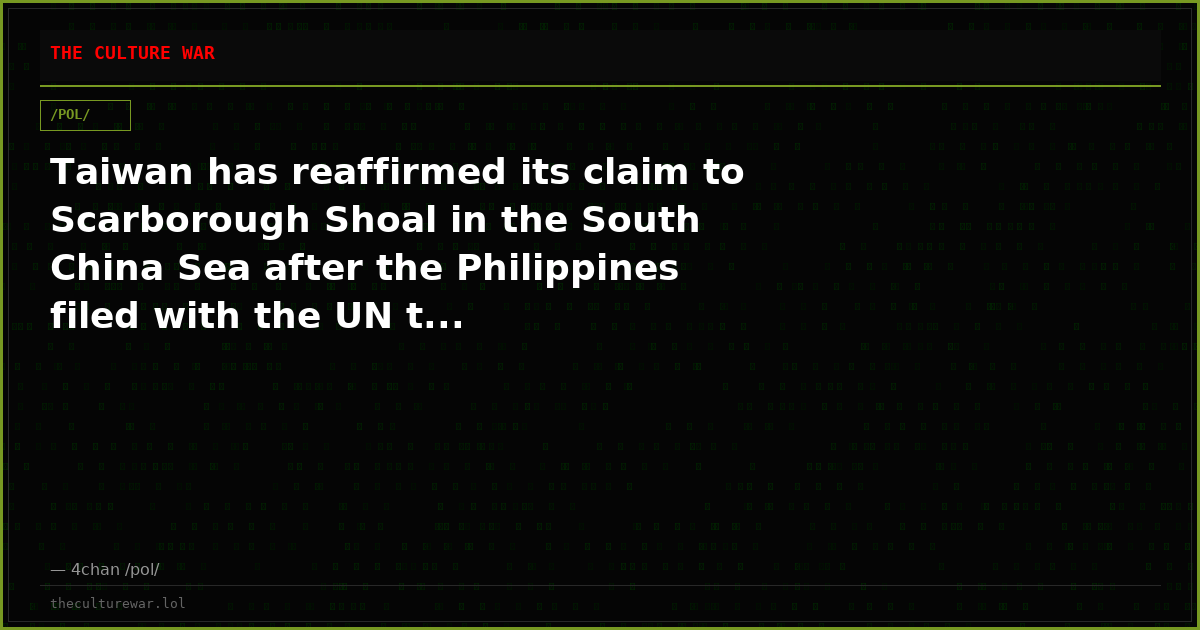 Taiwan has reaffirmed its claim to Scarborough Shoal in the South China Sea after the Philippines filed with the UN t...