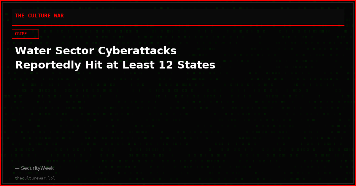 Water Sector Cyberattacks Reportedly Hit at Least 12 States