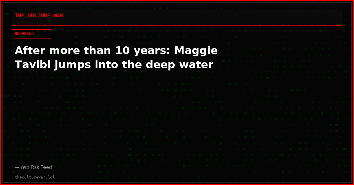 After more than 10 years: Maggie Tavibi jumps into the deep water