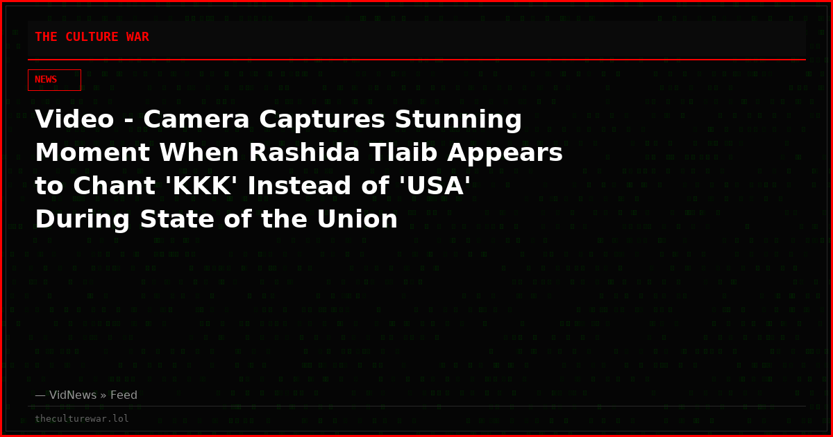 Video - Camera Captures Stunning Moment When Rashida Tlaib Appears to Chant 'KKK' Instead of 'USA' During State of the Union