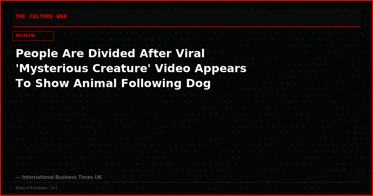 People Are Divided After Viral 'Mysterious Creature' Video Appears To Show Animal Following Dog