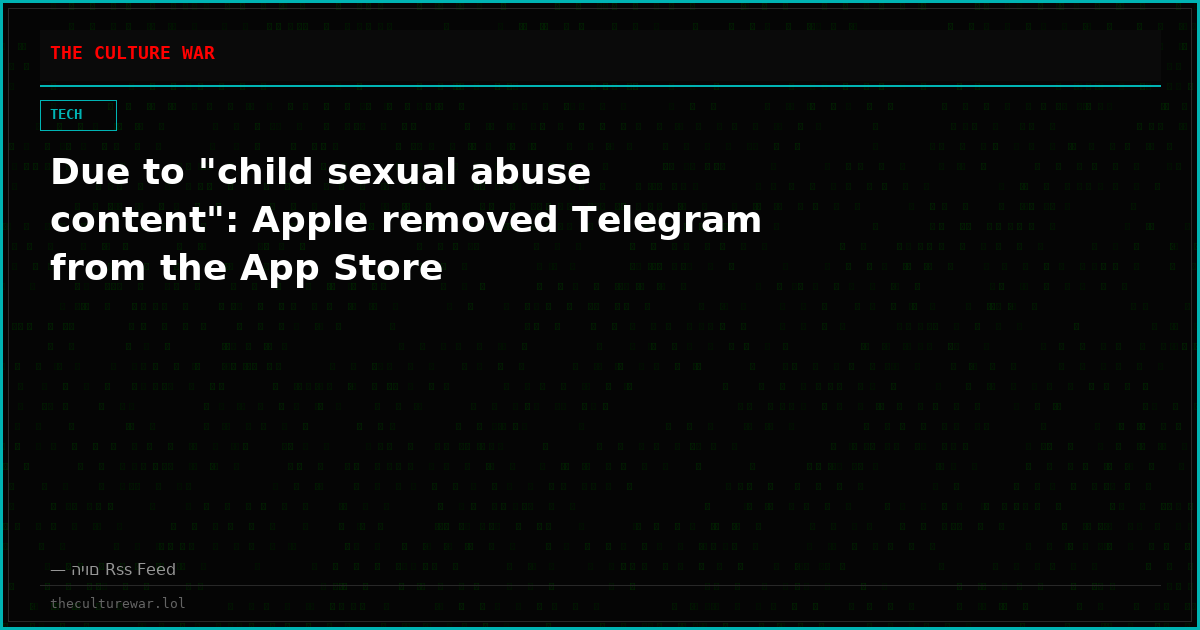 Due to "child sexual abuse content": Apple removed Telegram from the App Store