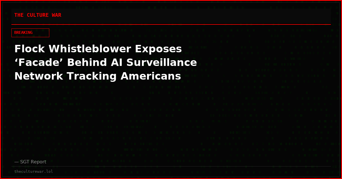 Flock Whistleblower Exposes ‘Facade’ Behind AI Surveillance Network Tracking Americans