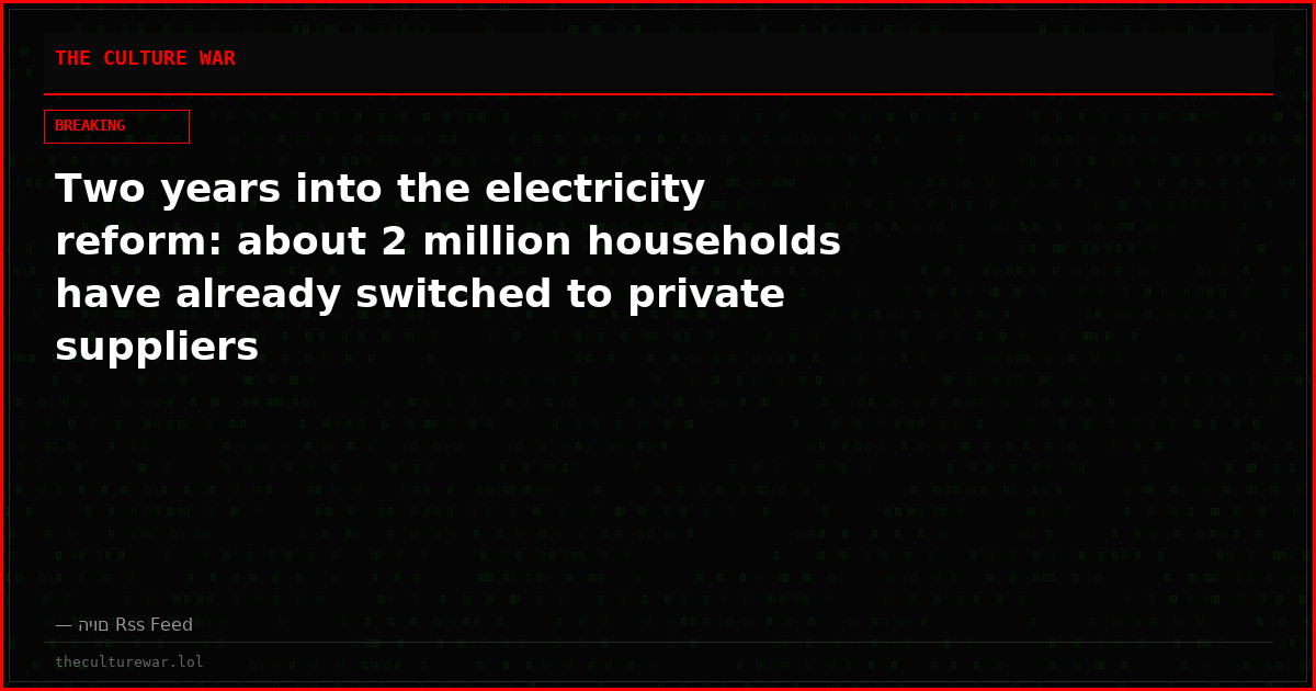 Two years into the electricity reform: about 2 million households have already switched to private suppliers