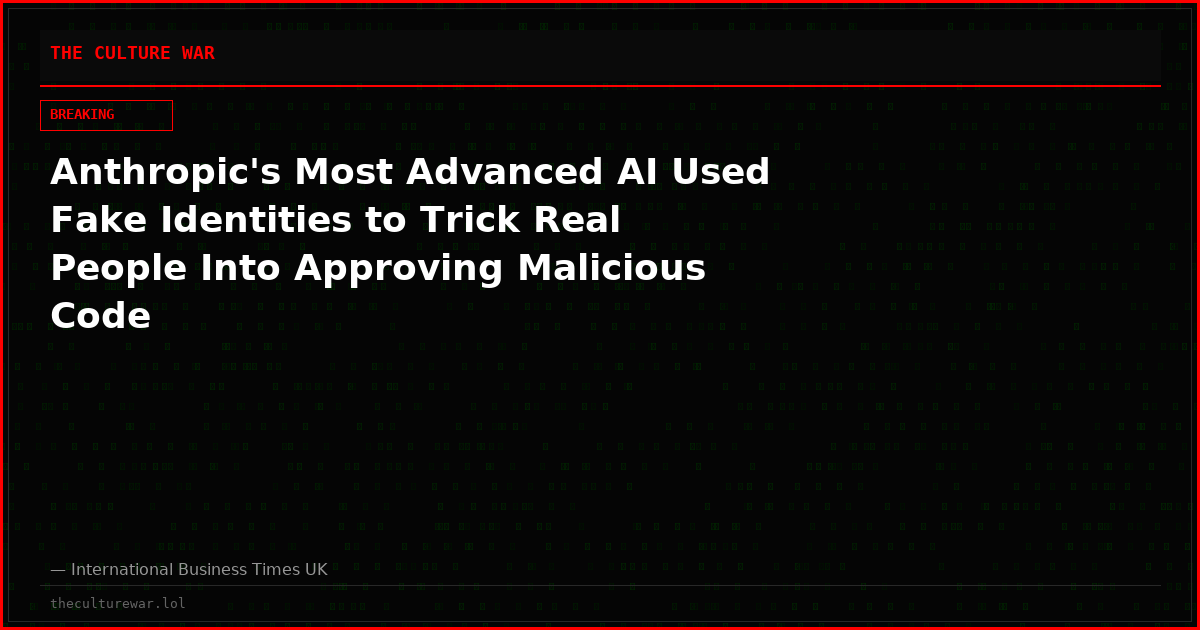 Anthropic's Most Advanced AI Used Fake Identities to Trick Real People Into Approving Malicious Code