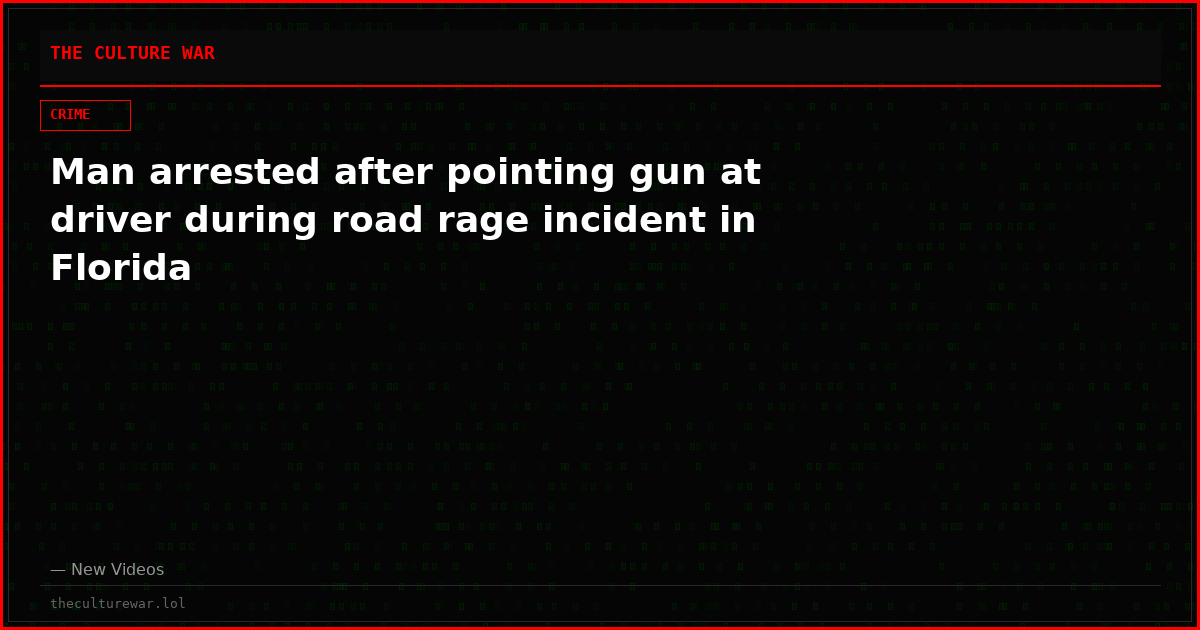 Man arrested after pointing gun at driver during road rage incident in Florida