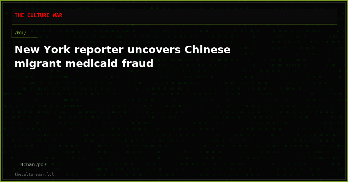 New York reporter uncovers Chinese migrant medicaid fraud