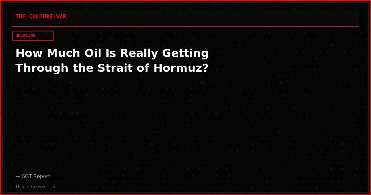 How Much Oil Is Really Getting Through the Strait of Hormuz?