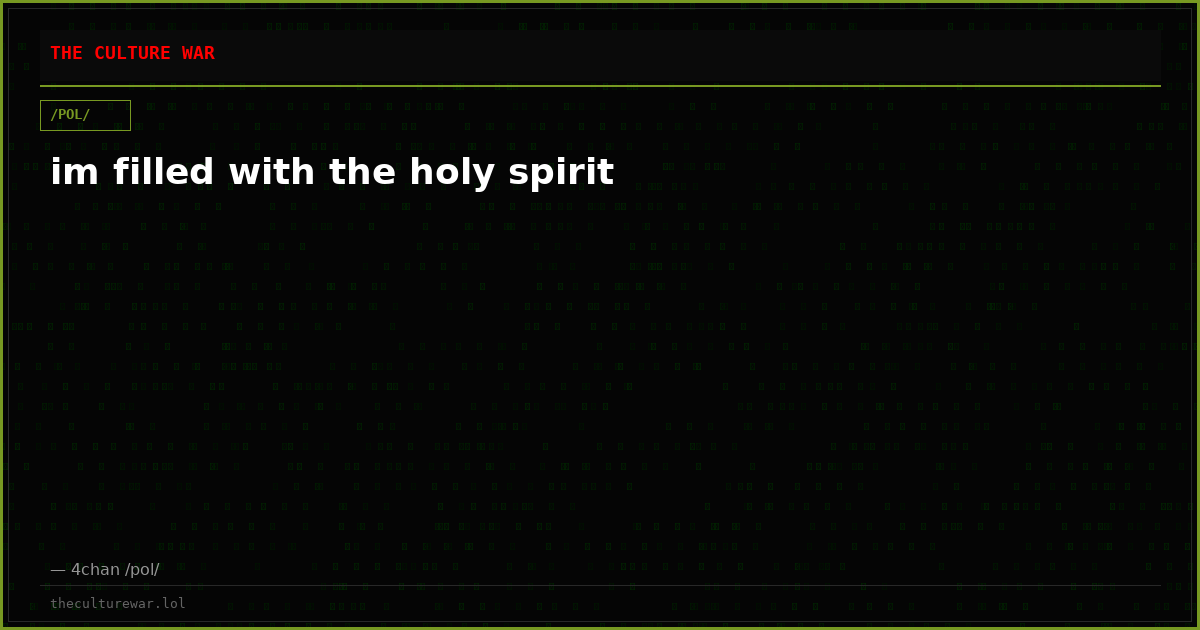 im filled with the holy spirit