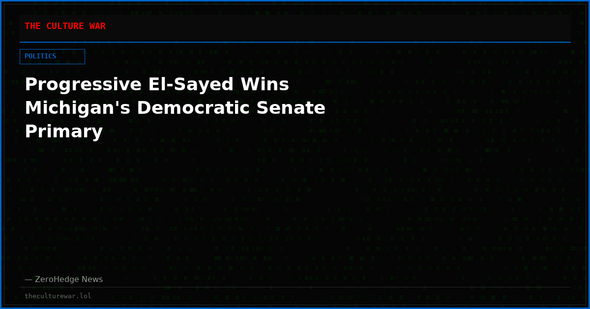 Progressive El-Sayed Wins Michigan's Democratic Senate Primary
