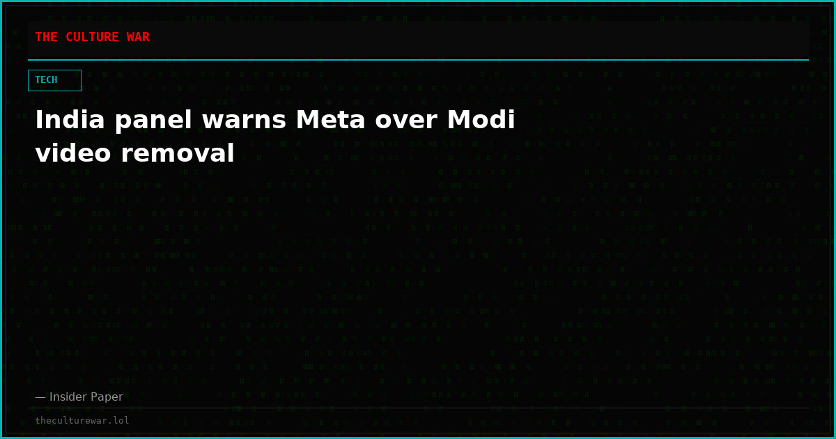 India panel warns Meta over Modi video removal