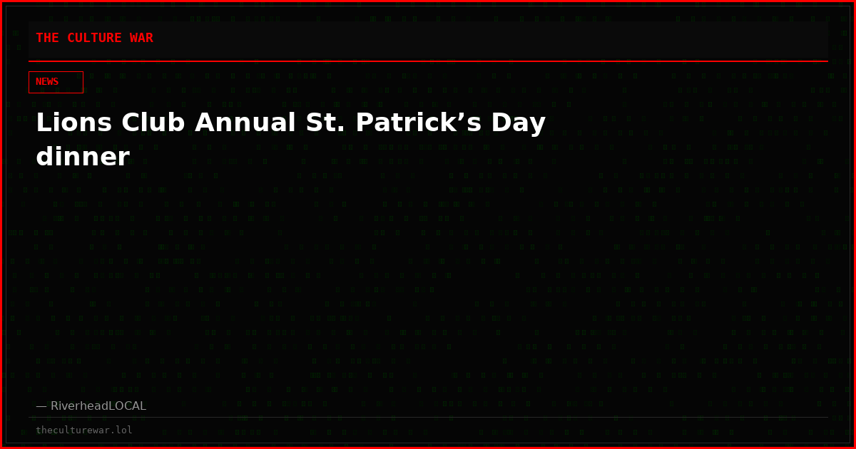 Lions Club Annual St. Patrick’s Day dinner