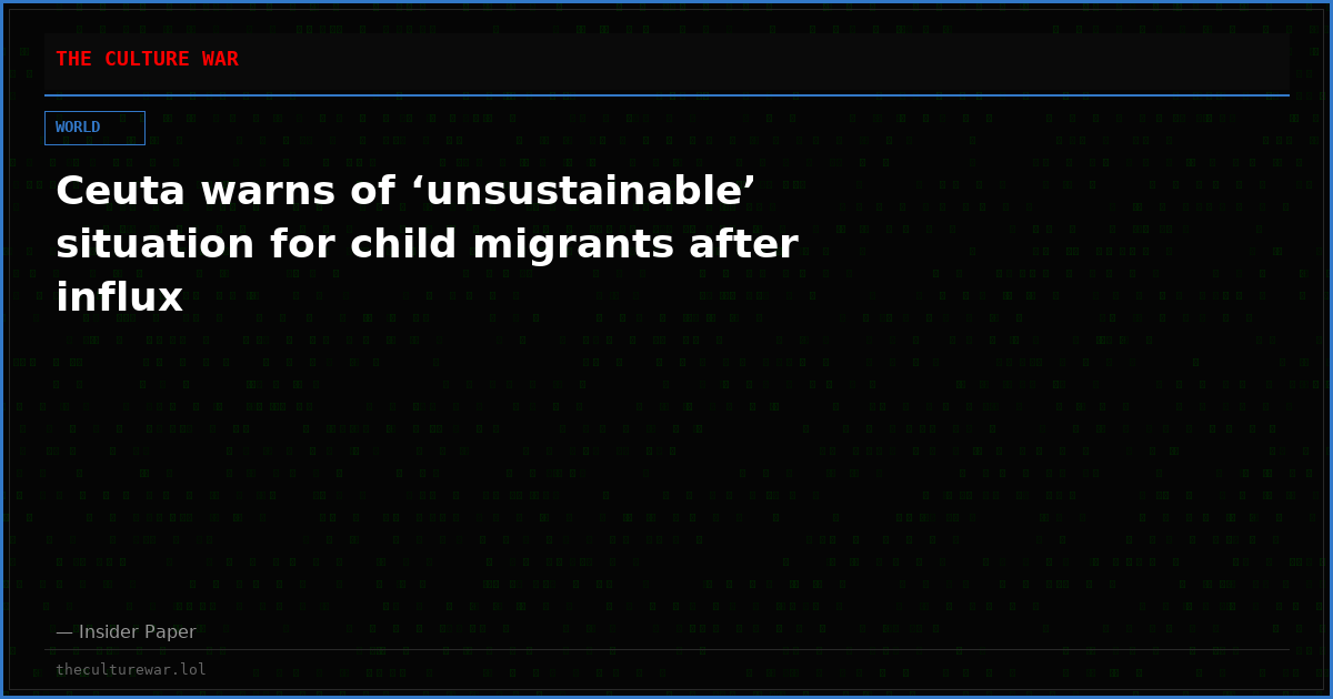 Ceuta warns of ‘unsustainable’ situation for child migrants after influx