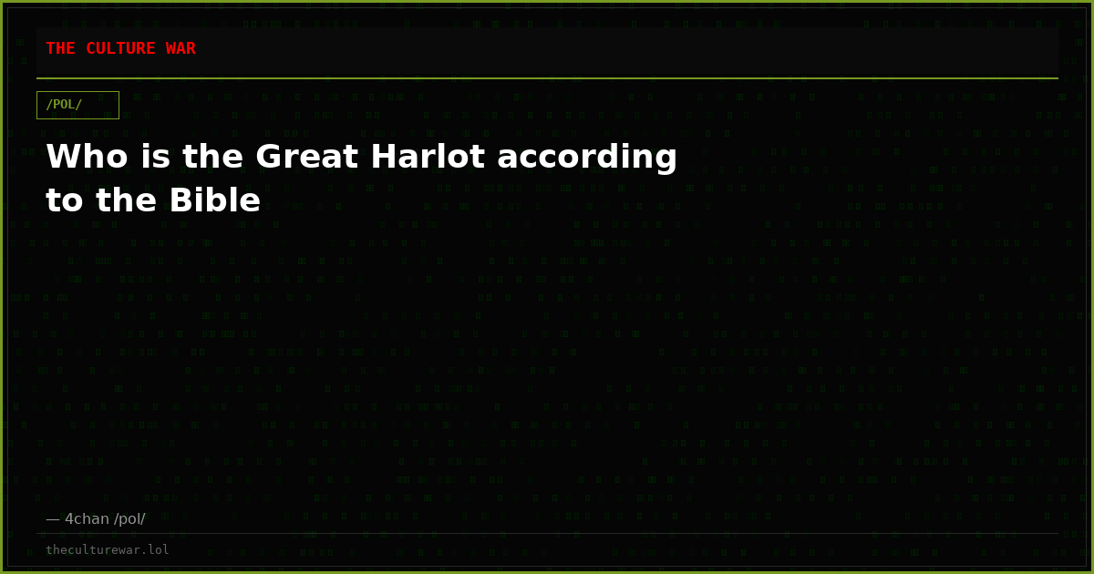 Who is the Great Harlot according to the Bible