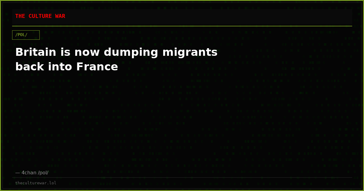 Britain is now dumping migrants back into France