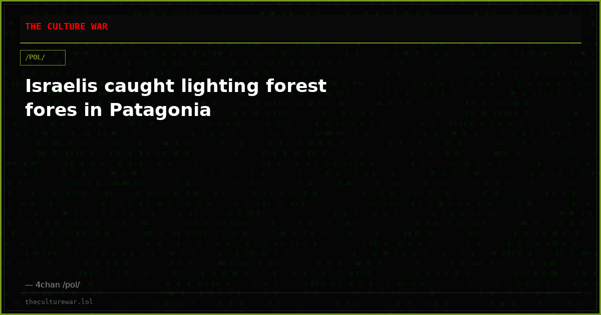 Israelis caught lighting forest fores in Patagonia