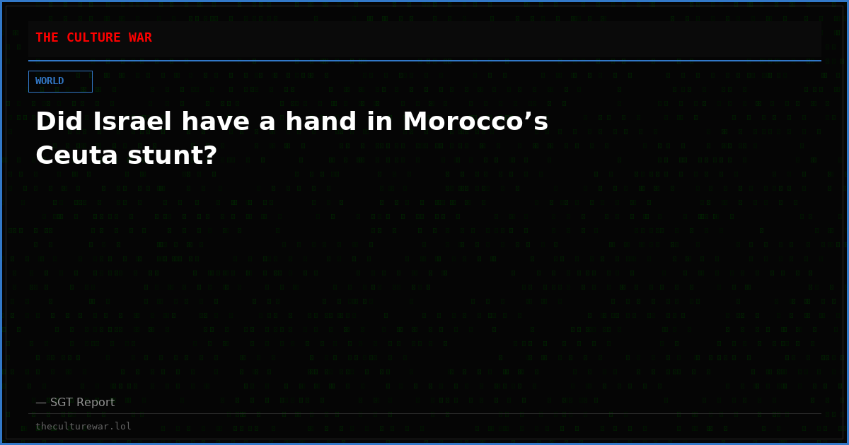 Did Israel have a hand in Morocco’s Ceuta stunt?