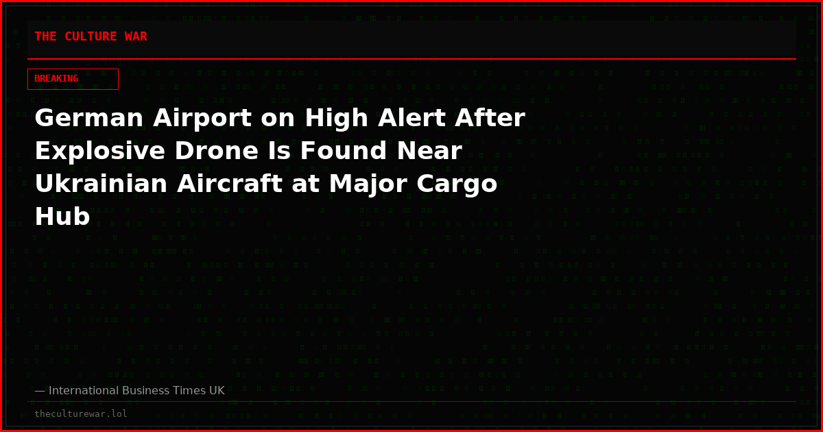 German Airport on High Alert After Explosive Drone Is Found Near Ukrainian Aircraft at Major Cargo Hub