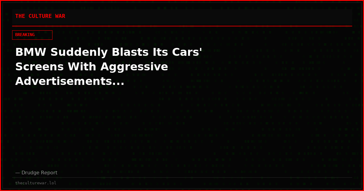 BMW Suddenly Blasts Its Cars' Screens With Aggressive Advertisements...