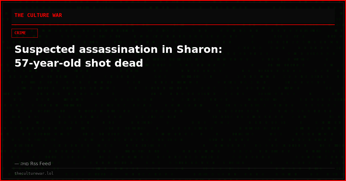 Suspected assassination in Sharon: 57-year-old shot dead
