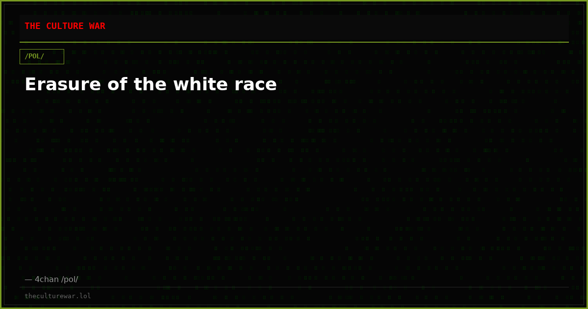 Erasure of the white race