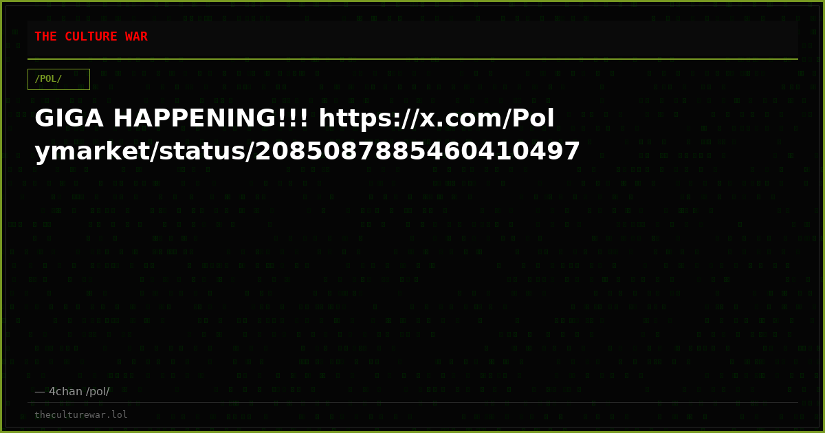 GIGA HAPPENING!!! https://x.com/Polymarket/status/2085087885460410497