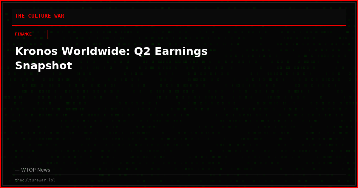 Kronos Worldwide: Q2 Earnings Snapshot