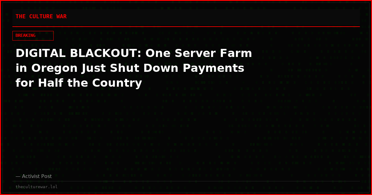 DIGITAL BLACKOUT: One Server Farm in Oregon Just Shut Down Payments for Half the Country