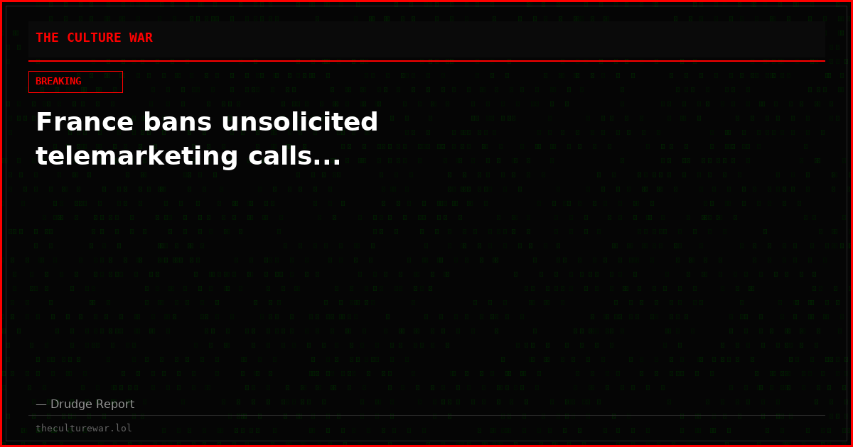 France bans unsolicited telemarketing calls...