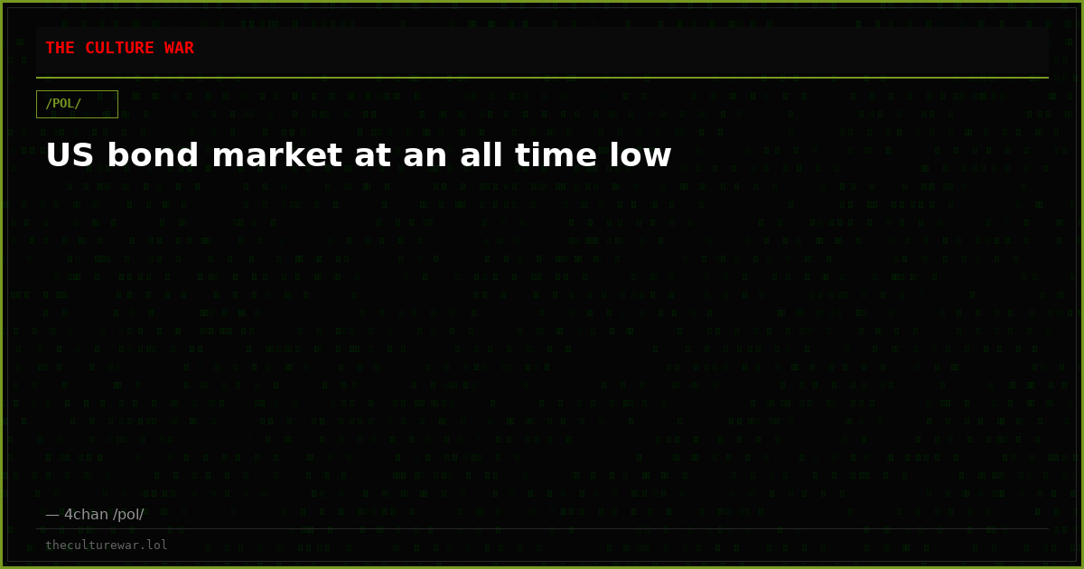 US bond market at an all time low
