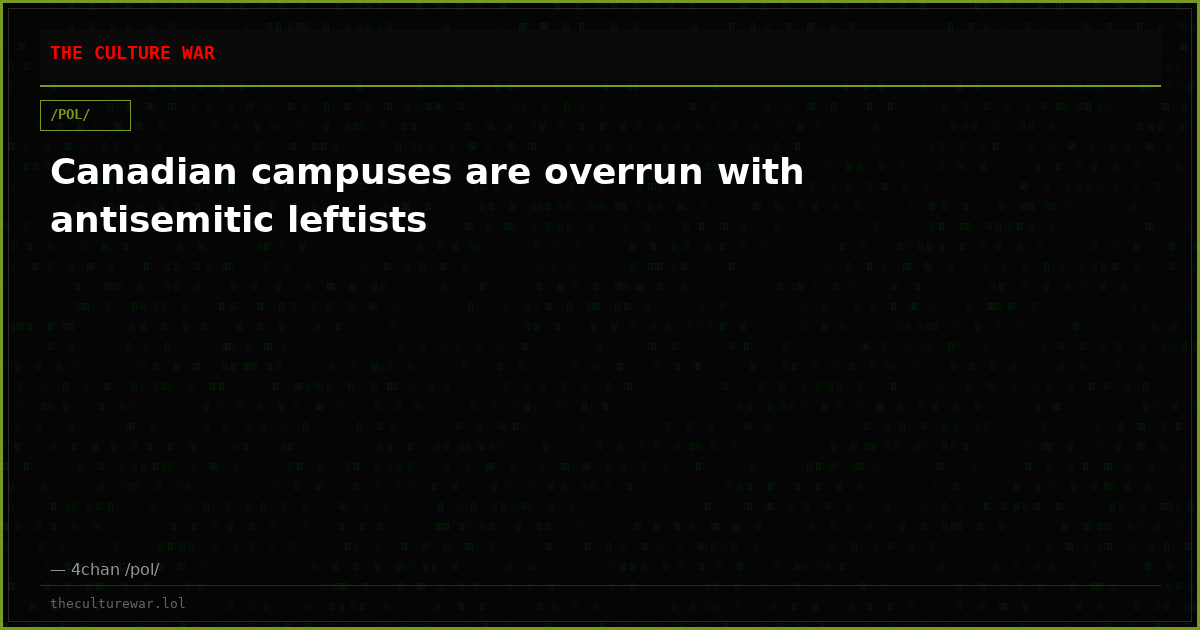 Canadian campuses are overrun with antisemitic leftists