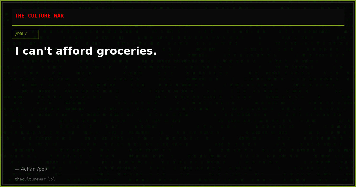 I can't afford groceries.